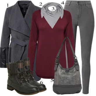 Black Outfits mit Siva Tom Tailor "Zimski outfit"