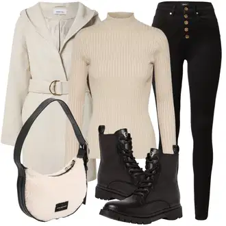 Zima Outfit s Černá/Žlutá/Khaki/Vínová Skinny Kalhoty/Kalhoty s Vysokým Pasem/Tregíny/Manšestrový Legíny/Legíny s Vysokým Pasem/Push up Kalhoty/Jeggings/Pletený Legín Only "Zimní Ležérní Outfit"