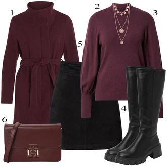 outfit mit Roza/Zlati Bogato okrašena ogrlica/Statement-verižica/Verižica/Fine verižica/Komplet nakita Pilgrim "Zimski outfit"