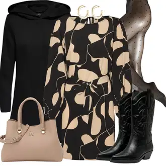 Outfit s Černá Přechodový Kabát/Softshellový Kabát/Kabát s Kapucí/Lodenový kabát/Scuba Kabát Only "Stylový zimní outfity"