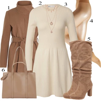 outfit mit Roza/Zlati Bogato okrašena ogrlica/Statement-verižica/Verižica/Fine verižica/Komplet nakita Pilgrim "Zimski outfit"