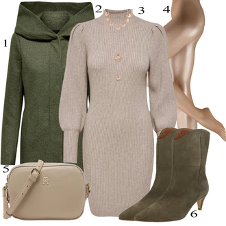 outfit mit Roza/Zlati Bogato okrašena ogrlica/Statement-verižica/Verižica/Fine verižica/Komplet nakita Pilgrim "Zimski outfit"