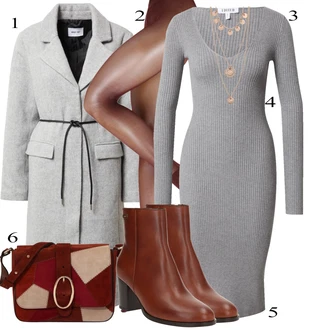 outfit mit Roza/Zlati Bogato okrašena ogrlica/Statement-verižica/Verižica/Fine verižica/Komplet nakita Pilgrim "Zimski outfit"