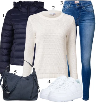 outfit mit Oranžna/Bela/Krem/Rdeča Fini Pleteni Pulover/Pulover Carmen/Osnovni Pulover/Volnen Pulover/Pulover iz Kašmirja/Preprost Pulover/Termo Pulover/Pleteni Pulover/Pulover z Okroglim Izrezom Vila "Zimski outfit"