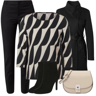 Chino Outfit sa Crna/Crvena Hlača od Odijela/Uske Hlača/Skinny Hlače/Poslovna Hlača/Hlače s Prorezom VERO MODA "Zimski outfit"
