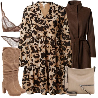 Outfit sa Tamnosmeđa/Smeđa/Tamnozelena/Siva Prijelazni Kaput/Kaput od Kašmira/Vuneni Kaput/Dugi Kaput/Baloner/Dugi kaput/loden kaput/Zimski Kaput Vuneni kaput/Midi Kaput VERO MODA "Zimski outfit"