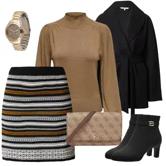 Outfit sa Bež/Siva/Kaki/Smeđa Džemper s rol ovratnikom/Džemper Od Kašmira/Basic Džemper/Vuneni Džemper/Carmen Džemper/Pulover s Rol Ovratnikom/Jednostavni Džemper Only "Zimski outfit"