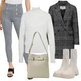 Hnědé nadrozměrné gumové kotníkové boty outfity image