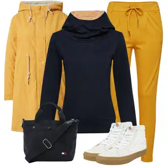 Outfit sa Bijela/Krem/Bež Tenisica Skate cipela/Vintage Tenisica/Kožna Tenisica/Tenisice s patentnim zatvaračem sa strane/Tanka Tenisica Vans "Trendi zimski outfit"