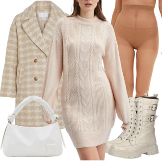 Outfity na zimu s Růžová/Bílá/Béžová orsay "Outfity na zimu"