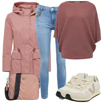 Outfity z džínu Rovná noha s Růžová/Fialová Podzimní bunda/Zimní Bund/Zimní Parka/Jarní bunda/Dvojitá bunda/Bunda 2v1/Udržitelná bunda/Parka Přechodová Bund/Neobvyklá bunda Only "Outfity na zimu"
