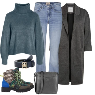 Flared Outfit s Šedá VERO MODA "Outfity na zimu"