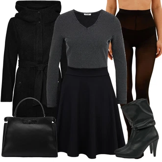 Outfity na zimu Áčkového Střihu s Šedá/Fialová/Tmavě šedá orsay "Outfity na zimu"Look: Áčkového Střihu
