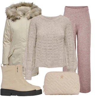 Outfit s Béžová Geox "Outfity na zimu"