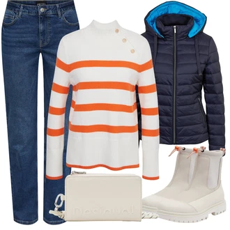 Pravá Kůže Outfit s Šedá/Béžová/Khaki/Hnědá Kožená bunda/Gumová Kotníková Bota Calvin Klein Jeans "Outfity na zimu"