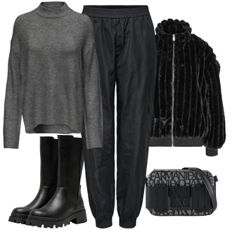 Outfity na zimu Streetwear s Černá Noisy may "Outfity na zimu"Look: Nadrozměrné, Pohodlný, Glamourové, Streetwear