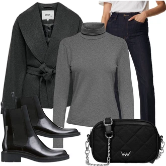 Outfity na zimu Kpop s Černá/Bílá Taška do pasu/Nafouknutá taška/Vějířová brašna/Pásková taška/Malá Taška/Plážová Taška/Sportovní Taška Přes Rameno/Klasická Taška Přes Rameno Vuch "Outfity na zimu"Look: Metal, Western, Kpop, Premium, S Mokrým Vzhledem, Streetwear, Pracovní oděvy