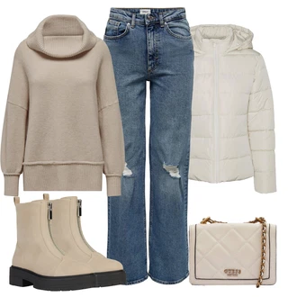 Outfit s Béžová Geox "Outfity na zimu"