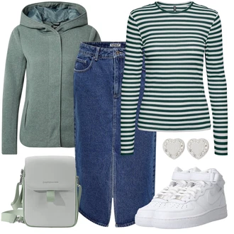 Kombinacije za zimu sa Plava/Tamnoplava/Svjetloplava Kratke hlače velike veličine Only "Zimski outfit"