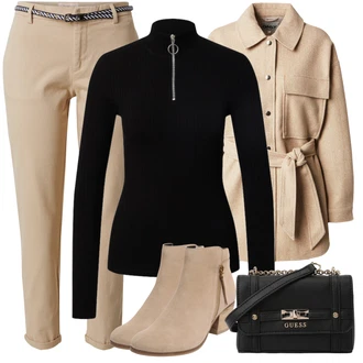 Outfit sa Bež/Smeđa/Kaki Prijelazni Kaput/Ljetni Kaput/Lagani Kaput/Duffle Kaput/loden kaput/Baloner/Kaput od Vunenog Flisa/Vintage Kaput/Zimski Kaput Vuneni kaput Only "Zimski outfit"