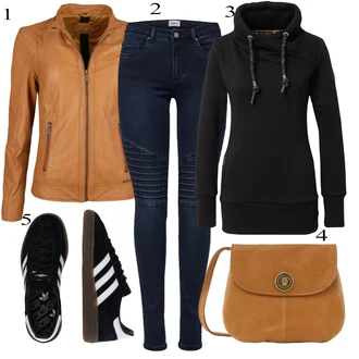 outfit mit Rumena/Rjava/Bež Plašč/Jakna Maze "Zimski outfit"