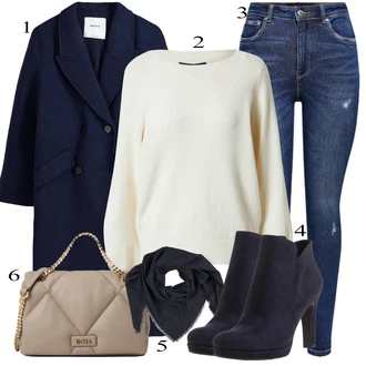 Denim outfits mit Temno modra/Modra Kavbojke z Razporkom/Usnjena Jakna/Usnjene Čevlje/Zimska jakna/Kavbojke na Poteg/Push up Kavbojke/Kavbojke Visokega Pasu/Kavbojke z Luknjo/Usnjene jakne/Ženske 7/8 Kavbojke/Gležnarji Only "Zimski outfit"