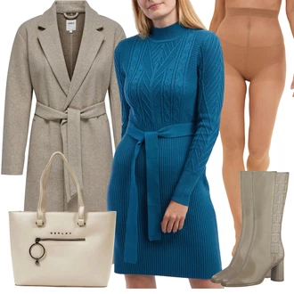 Outfit s Šedá/Béžová/Bílá/Hnědá/Khaki Taška Přes Rameno/Taška Na Rameno/Taška/Shopper taška/Kancelářská Taška Replay "Perfektní na zimu"