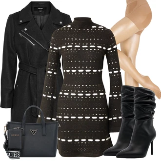 Outfity na zimu Dlouhé s Černá/Tmavě šedá/Tmavě modrá/Šedá/Růžová Pánská taška/Obchodní Taška/Taška/Dopisová peněženka/Malá Taška/Kancelářská Taška/Brašna/Shopper taška/Sportovní Taška Přes Rameno/Taška Na Rameno Guess "Perfektní na zimu"