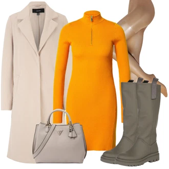 Outfit s Béžová/Zlatý Punčocháče/Punčochy Proti Trombóze/Punčocháče Velká Velikost/Nylonová punčocha Wolford "Perfektní na zimu"