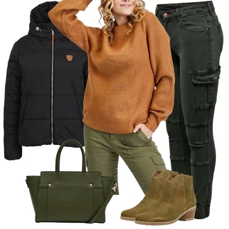 Výstřih na ramena Outfit s Černá Bunda Zimní Bund/Prošívaná Bunda/Nafukovací Bund/Udržitelná Bunda/Krabice Bunda/Podzimní Bunda sam 73 "Perfektní na zimu"