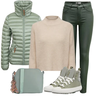 Chuck Taylor All Star Outfit s Tmavě zelená/Zelená Plátěná teniska/Kožené tenisky/Úzká teniska/Teniska s dírkovaným vzorem/Teniska teddy/Zimní tenisky Converse "Perfektní na zimu"