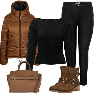 Outfity na zimu Short sleeves s Hnědá/Béžová Taška Přes Rameno/Obchodní Taška/Brašna/Pánská taška/Kancelářská Taška/Taška Calvin Klein "Perfektní na zimu"