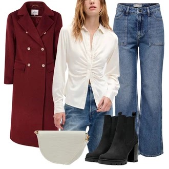 Rave Outfit s Černá Kozačka Kožená bunda/Bota na platformě/Kotníková Bota s Podšívkou/Kotníková Bota Na Podpatku/Chelsea Boty/Letní kotníková Kozačka/Zimní kotníková bota/Kožená kotníková bota/Bota na Platformě Only "Perfektní na zimu"Look: Bar, Rave