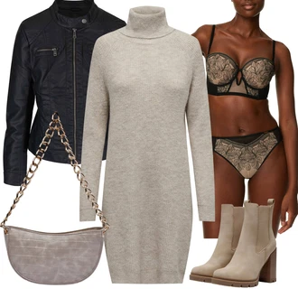 Outfity pro zábavu s Hnědá/Béžová/Khaki Kožená kotníková bota/Kožená bunda/Gumová Kotníková Bota/Chelsea Boty/Kotníková Bota s Podšívkou/Letní kotníková kozačka Only "Perfektní na zimu"