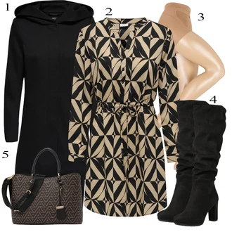 outfit mit Rjava/Bež/Zlati Športni dodatek/Nogavica & Hlačna nogavica Nogavica proti trombozi/Hlačne nogavice velika velikost/Hlačne nogavice/Najlonska nogavica/Kompresijska nogavica Pieces "Zimski outfit"