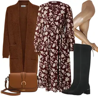 Outfit sa Bež/Zlatni Čarapa Protiv Tromboze/Hulahopke Velike Veličine/najlonke/najlonska čarapa Wolford "Udoban zimski outfit"