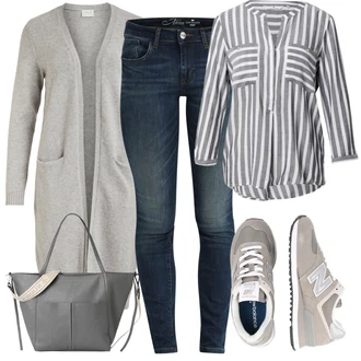 574 Outfit s Šedá/Hnědá/Světle šedá/Khaki/Béžová Gymnastická bota/Tréninková bota/Tenisová bota/Bota na fitness/Běžecká bota New Balance "Každodenní vzhled"