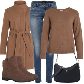 Cowgirl Outfit sa Smeđa/Tamnosmeđa Čizmica Ravna Gležnjača Tamaris "Praktičan look"Look: Prekrasan, Cowgirl, Vanjski, Pametno ležerno, Western, cool, Unisex