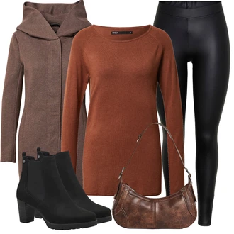 S Kapuljačom Na Skidanje Outfit sa Siva/Ljubičasta/Smeđa Kaput s Kapuljačom/Pleteni Flis Kaput/Zimski Kaput Vuneni kaput/Kaput od Vunenog Flisa/Pleteni Kaput/loden kaput Only "Praktičan look"