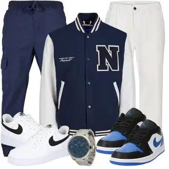 Sommer Outfit mit Grau/Khaki/Weiß/Beige/Creme 3/4 Hose/Boyfriend Hose/Baumwollhose/Bügelfaltenhose/Leinenhose/Musselin Hose/Schlupfhose/Gerade Hose/Twill Hose Jack & Jones "Sportlich Outfit"
