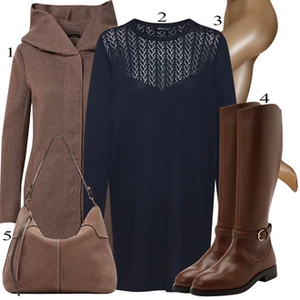 outfit mit Temno modra Tunika/Pletene velika velikost Only "Obleka za prosti čas"