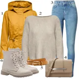 Beige Outfits Siva za dame image