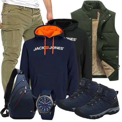 Dunkelblau/Schwarz/Blau Damen Pullover/Hoodie/Sport Hoodie/Partner Hoodie/Ausgefallener Hoodie/Unisex Hoodie Jack & Jones kombinieren