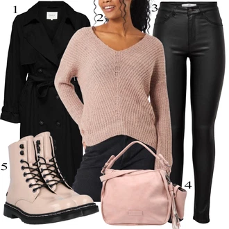 Outfits for chubby mit Črna Hlače iz Imitacije Usnja/Pajkice Usnjena pajkica/Leginge v Videzu Usnja/Usnjena Hlača/Skinny Hlače/Lack Pajkica JdY "Zimski outfit"