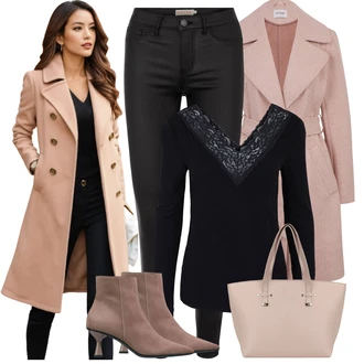 Outfit s Šedá/Hnědá/Fialová/Béžová Kozačka Kotníková Bota Na Podpatku/Kožená kotníková bota/Lodička Nízký Podpatek/Špičatá Kozačka/Letní kotníková Kozačka/Vintage Kotníková Bota Högl "Stylové kombinace pro volný čas"