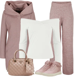 Outfit s Růžová Teniska Kožené Tenisky/Teniska teddy/Úzká Teniska/Zimní Tenisky Puma "Vzhledy pro volný čas"