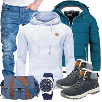 Winter Outfits Feine mit Grün Jacke Indicode "Winter Outfit"Look: Casual, Coole, Boyfriend, Feine, Moderne