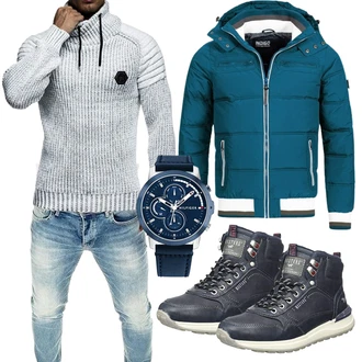 Winter Outfits Feine mit Grün Jacke Indicode "Winter Outfit"Look: Casual, Coole, Boyfriend, Feine, Moderne