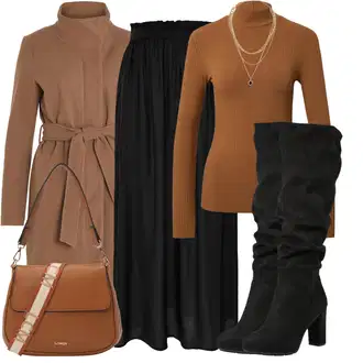 Kombinacije za zimu ľahký 3/4 duljina sa Zlatni/Pink/Bež Statement lančić/Ogrlica/Fini lančić About You "Trendi zimski outfit"