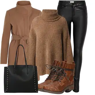 Kombinacije za zimu Gotički sa Crna/Bijela Poslovna Torba/Ured Za Torbu/Torba Za Preko Ramena/Shopper torba/Torba za nošenje/Torba za rame/Veliki džep/Velika torba About You "Cool zimski outfit"Look: Talijanski, Chic, cool, Gotički